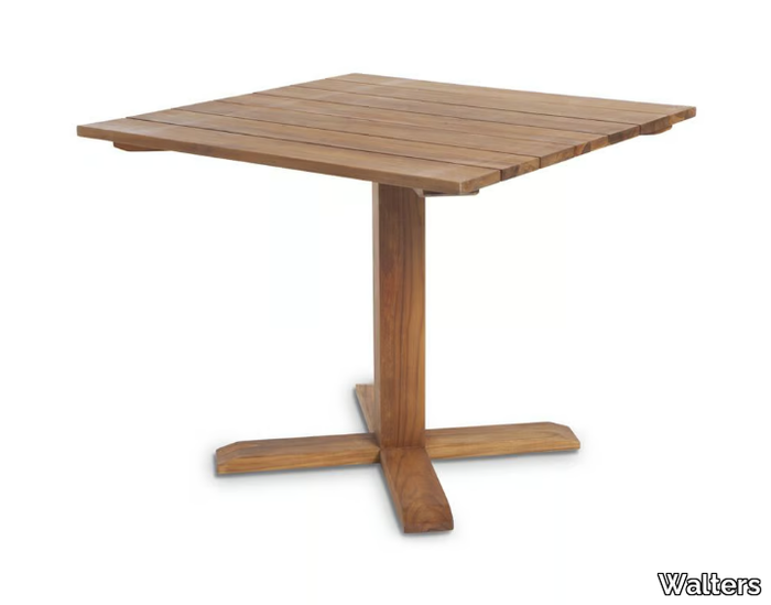 RESORT LAMBERT PEDESTAL - Square teak dining table _ Walters