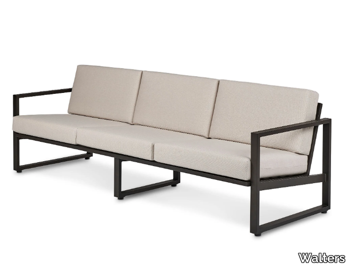 TIDAL - 3 seater upholstered aluminium garden sofa _ Walters