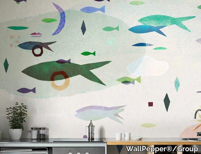 DOWN BY THE WATER - Tropical wallpaper, eco-friendly, PVC free and washable _ WallPepper®/Group