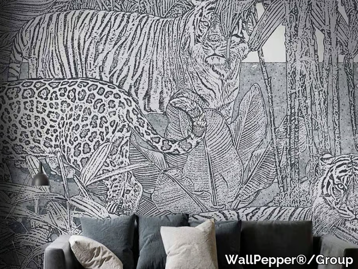 THE EYE OF THE TIGER - Oriental wallpaper, eco-friendly, PVC free and washable _ WallPepper®/Group