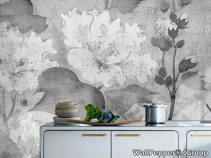 VELVET GREY - Oriental wallpaper, PVC free, eco, washable _ WallPepper®/Group