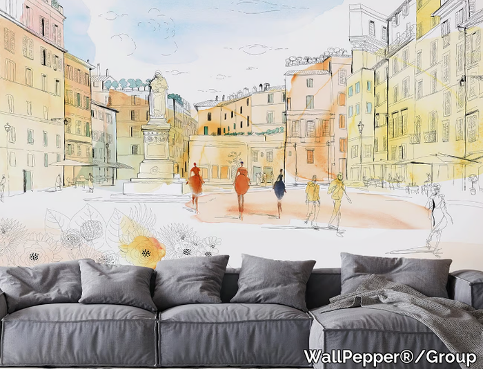 CAMPO DEI FIORI, ROMA - PVC free, eco-friendly, washable wallpaper _ WallPepper®/Group