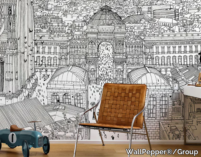 I AM MILANO - Perspective wallpaper, PVC free, eco-friendly, washable _ WallPepper®/Group