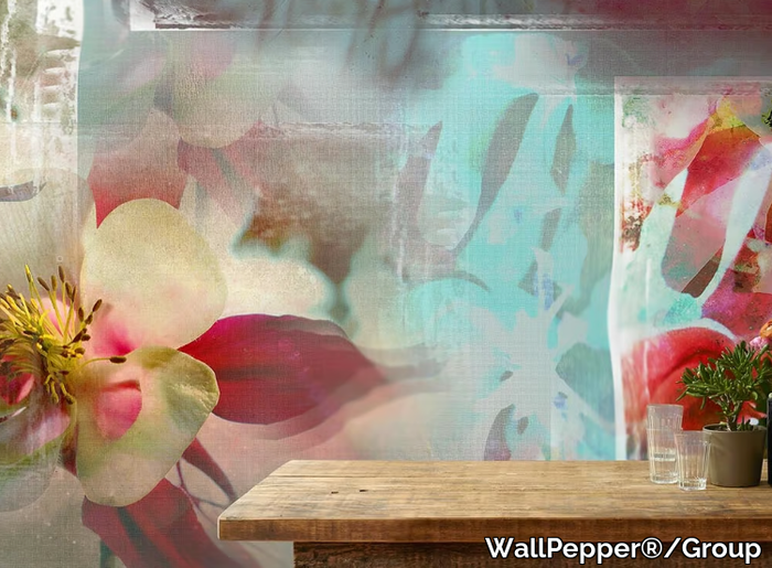 LANTERNE FIORITE - Tropical wallpaper, PVC free, eco, washable _ WallPepper®/Group