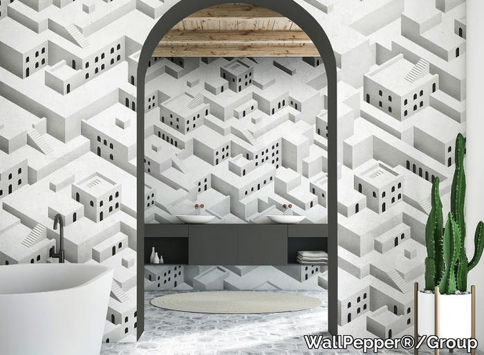 SIGHT - Geometric wallpaper, PVC free, eco-friendly, washable _ WallPepper®/Group