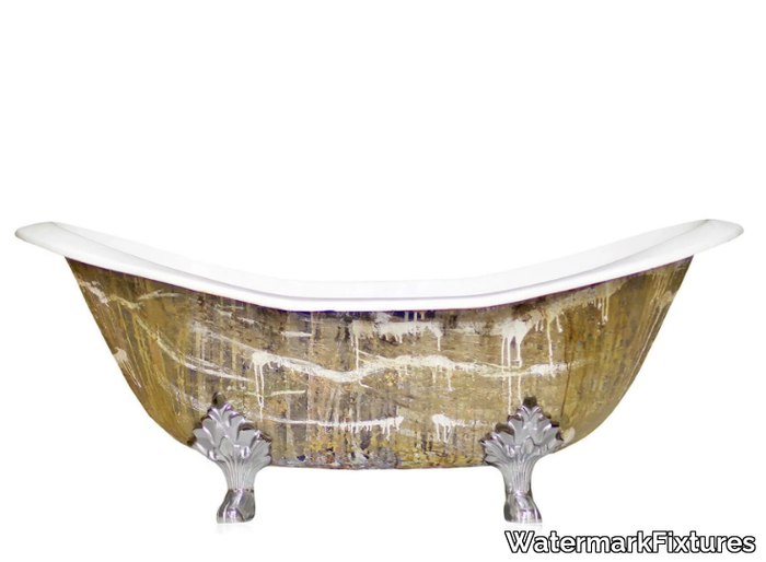 MARQUIS TROMPE L’OEIL - Freestanding cast iron bathtub _ WatermarkFixtures