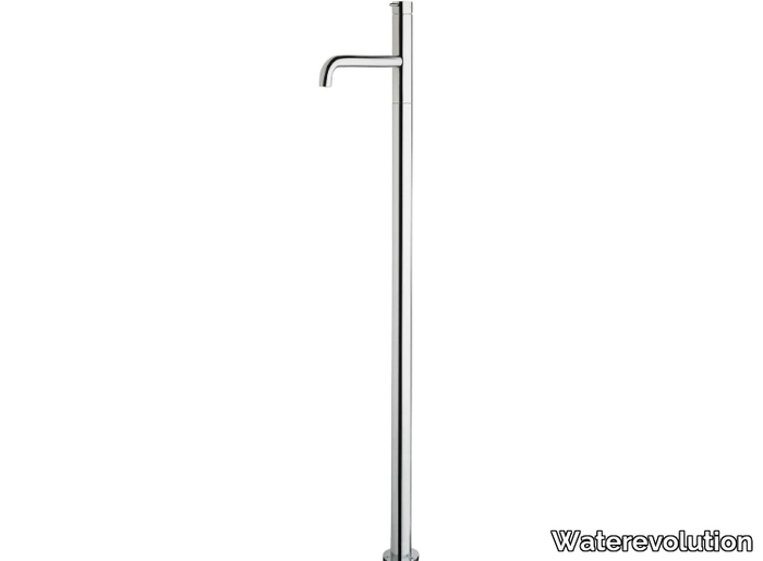 FLOW T1.13 - Floor standing chromed brass washbasin tap _ Waterevolution