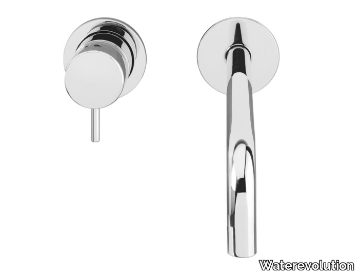 FLOW T1.16 B - Wall-mounted chromed brass washbasin tap _ Waterevolution