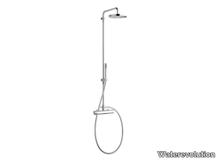 FLOW T1.41T - Chromed brass shower panel _ Waterevolution