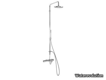 FLOW T1.31 - Chromed brass shower panel _ Waterevolution