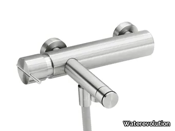 S22 T4.30 - Stainless steel bathtub mixer with flexible hose _ Waterevolution