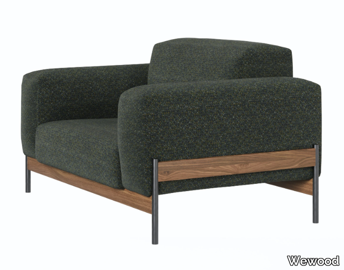 BOWIE - Upholstered fabric lobby chair with armrests _ Wewood