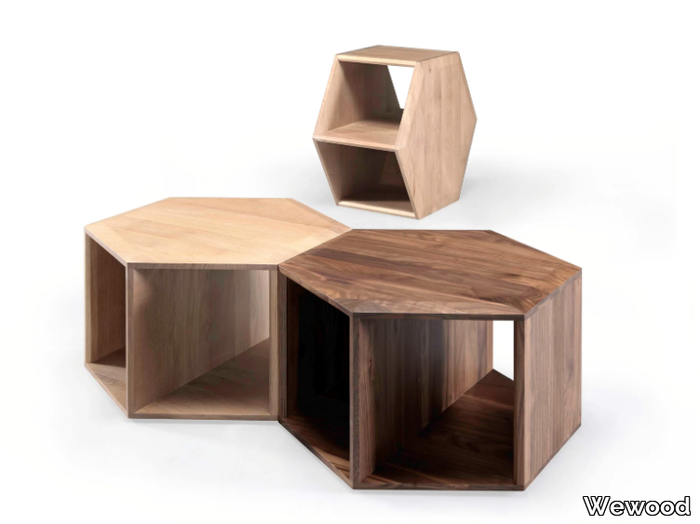 HEXA - Low wooden coffee table _ Wewood