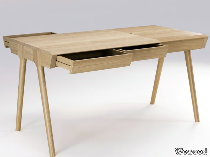 METIS - Solid wood writing desk with drawers _ Wewood