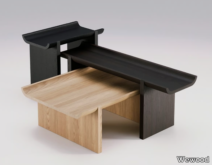 RIGOLES - Rectangular wooden coffee table for living room _ Wewood