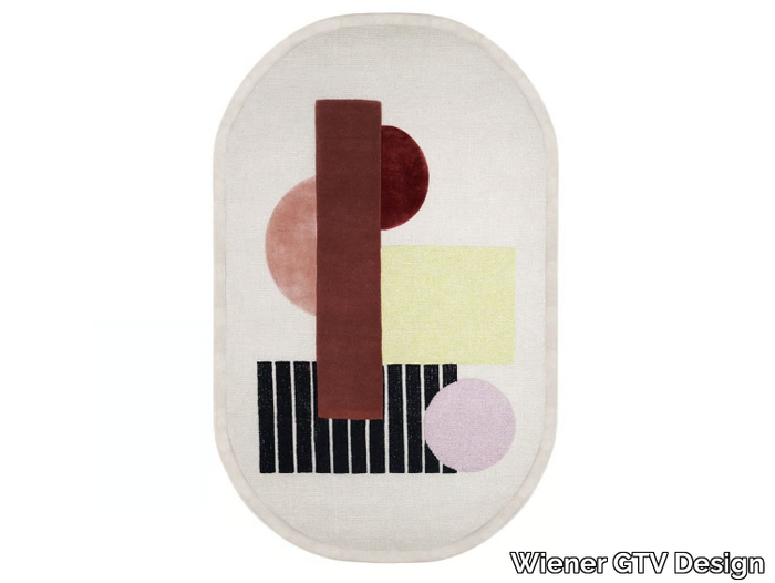 BROWN - Hand-knotted oval rug in wool and viscose _ Wiener GTV Design