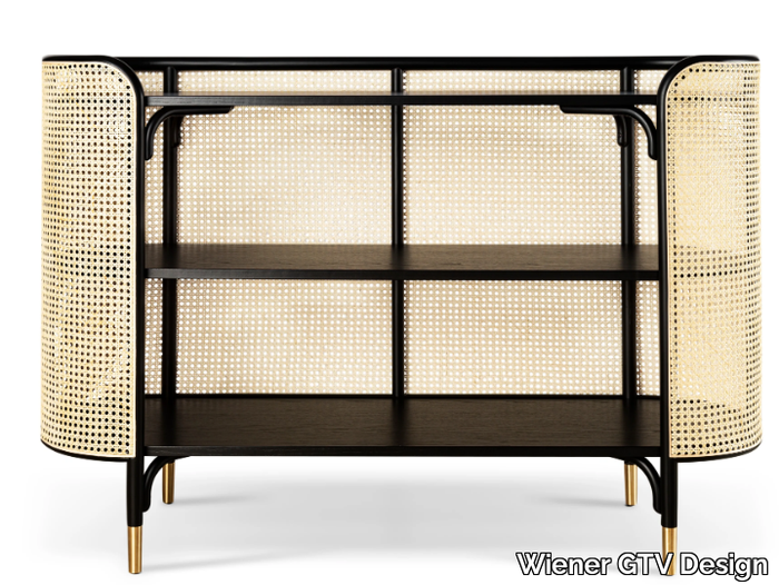 MOS - Beech console with woven cane inserts _ Wiener GTV Design