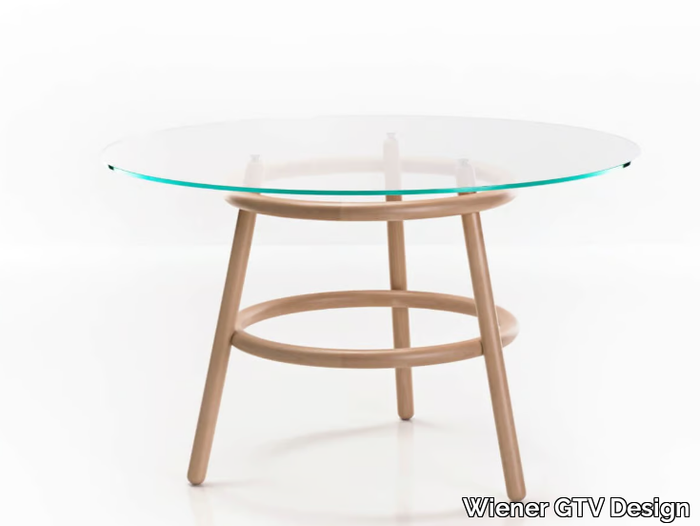 MAGISTRETTI 03 02 - Round crystal and wooden table _ Wiener GTV Design