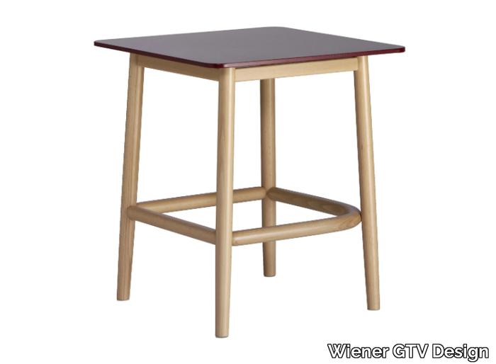 SINGLE CURVE LOW TABLE - Square wooden coffee table _ Wiener GTV Design