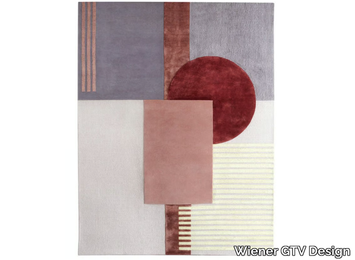 PINK - Hand-knotted rectangular rug in wool and viscose _ Wiener GTV Design