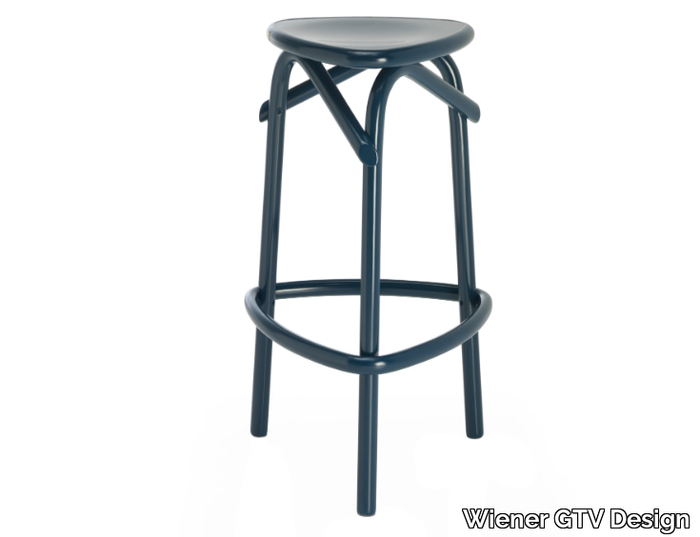 TRIO - High wooden barstool _ Wiener GTV Design