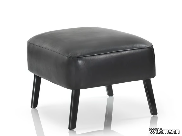 MONO - Upholstered leather footstool _ Wittmann