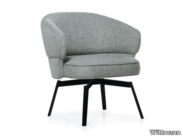 MORTON - Swivel fabric armchair with armrests _ Wittmann