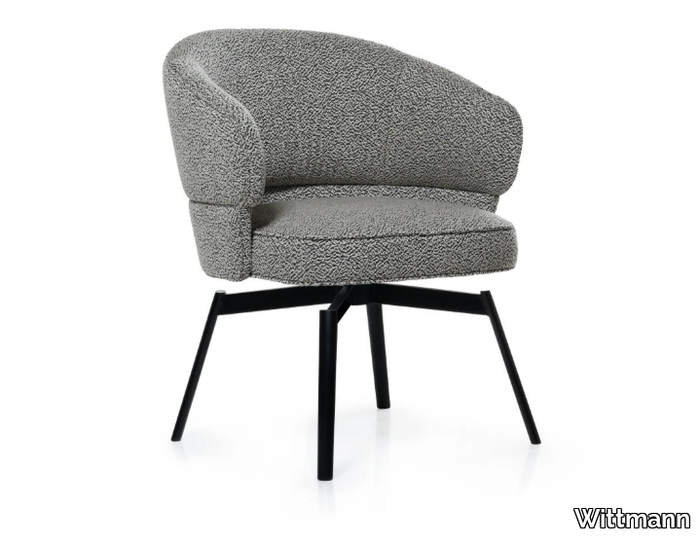 MORTON - Swivel upholstered fabric chair with armrests _ Wittmann