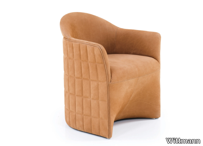 JOSEPH - Leather easy chair with castors _ Wittmann