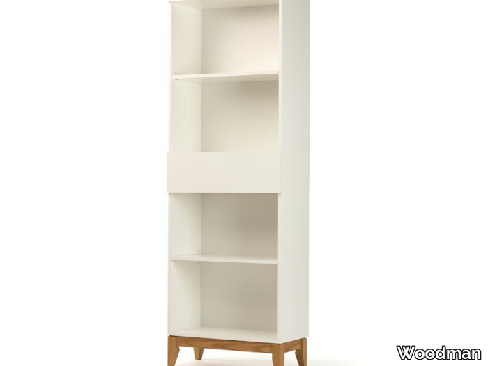 BLANCO - Open melamine-faced chipboard bookcase with drawers _ Woodman