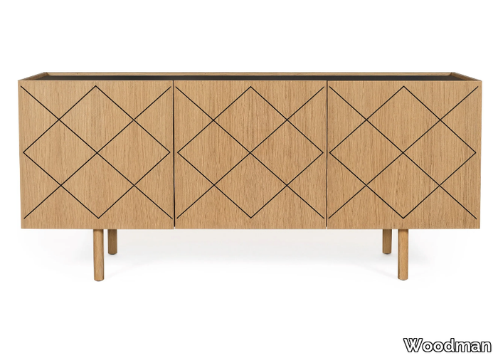 PORTO RAMALADE - Wood veneer sideboard with doors _ Woodman