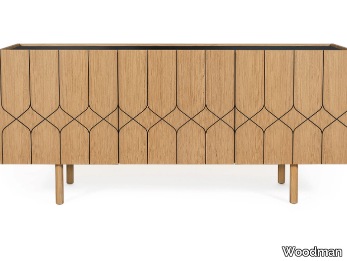PORTO VICTORIA - Wood veneer sideboard with doors _ Woodman