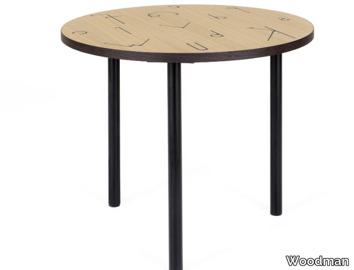 ARTY LETTER - Round wood veneer coffee table _ Woodman