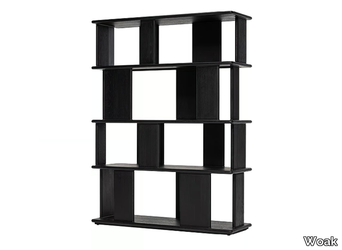 BURLY - Freestanding open solid wood bookcase _ Woak