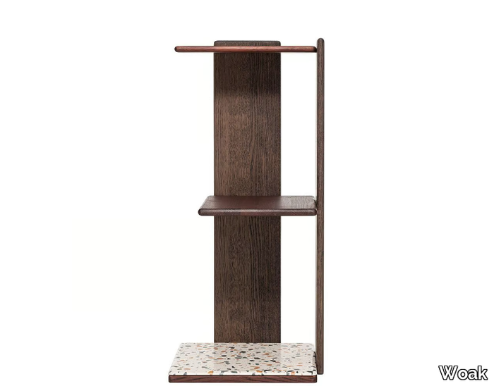 GALEB - Corner open walnut bookcase _ Woak