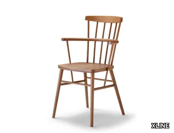 1453 - Wooden chair with armrests _ XLINE