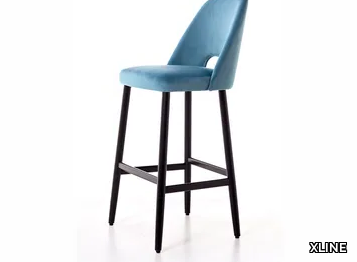 4189 - Fabric stool with footrest with back _ XLINE