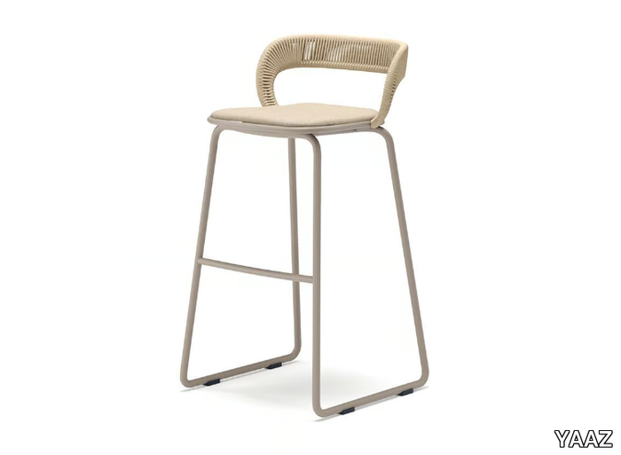 BARLA - High aluminium garden stool with integrated cushion _ YAAZ