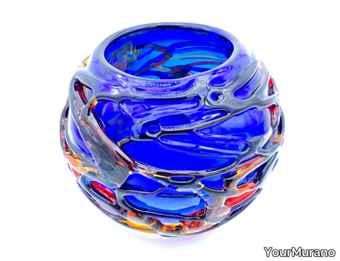 CHROMA BLUE - Handmade Murano glass vase _ YourMurano