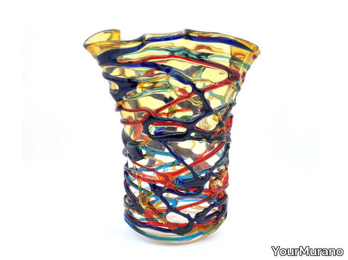 CHROMA FLY AMBER - Handmade Murano glass vase _ YourMurano