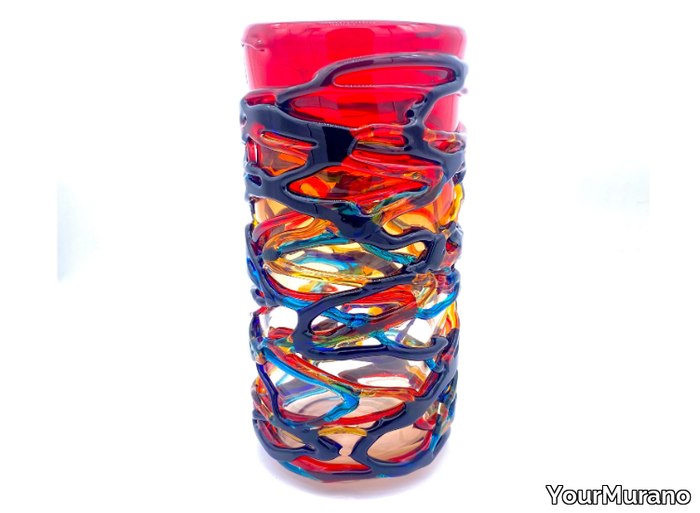 CHROMA TUBE RED - Handmade Murano glass vase _ YourMurano