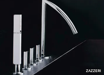 MOON - 5 hole bathtub set with hand shower _ ZAZZERI