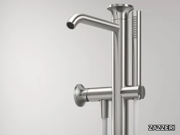 JKZ - Steel bathtub mixer with hand shower _ ZAZZERI