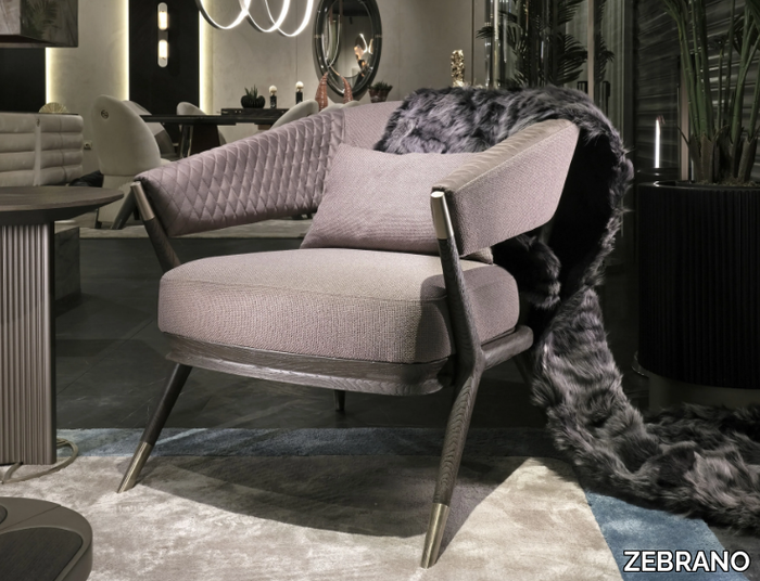 ATHENA - Fabric armchair with armrests _ ZEBRANO