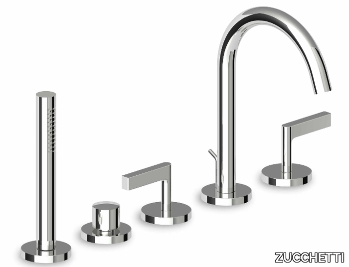 SIMPLY BEAUTIFUL ZSB5474 - 5 hole Recessed bathtub set with hand shower _ ZUCCHETTI