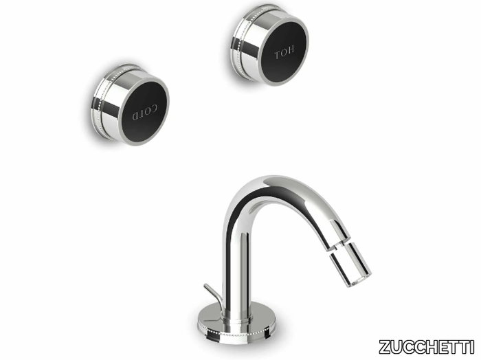 Savoir - 3 hole bidet tap with automatic pop-up waste with individual rosettes _ ZUCCHETTI