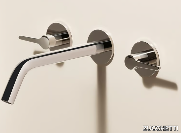 MEDAMEDA ZMM5765 - Wall-mounted brass washbasin mixer with individual rosettes _ ZUCCHETTI