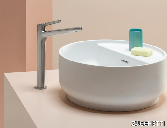 BEAM - Countertop round single Cristalplant® biobased washbasin _ ZUCCHETTI