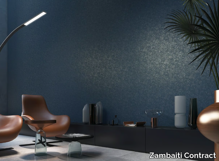 BIBI - Geometric metallic effect wallpaper _ Zambaiti Contract