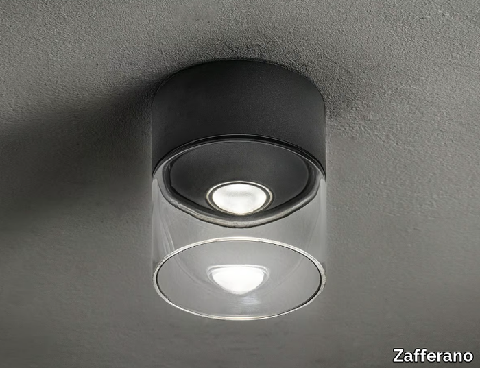 LENS - LED glass and aluminium outdoor ceiling lamp _ Zafferano